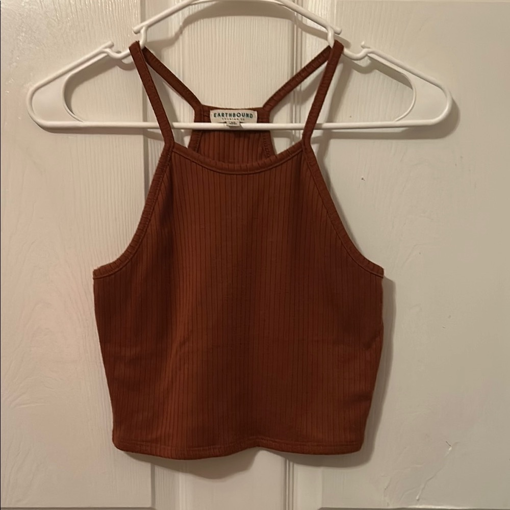 Earthbound Rust Ribbed Women's Top